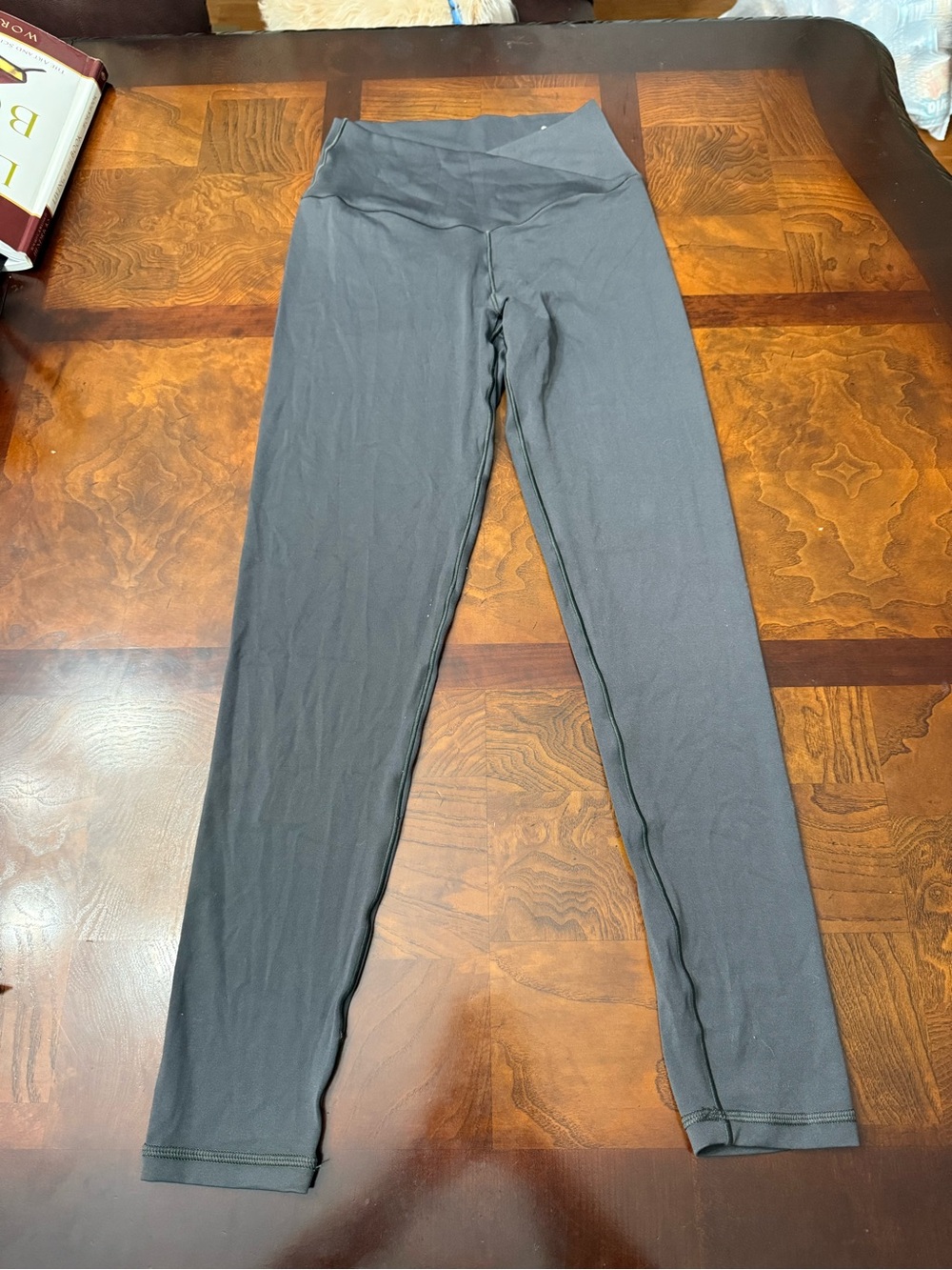 Aerie High-Rise Gray Women's Leggings with Crossover Waistband